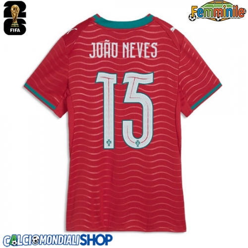 Maglie da calcio Portogallo Joao Neves #15 Prima Maglia Femminile Mondiali 2026  Manica Corta